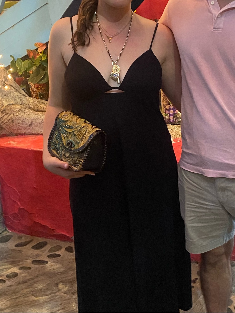 Mango Black Sleeveless with Cutout Dress